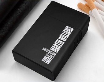 Personalized Laser Engraving Cigarette Holder, Cigarette Case Gift for Smoker, Custom Cigarette Box, Metal Cigarette Case, Gift for Him