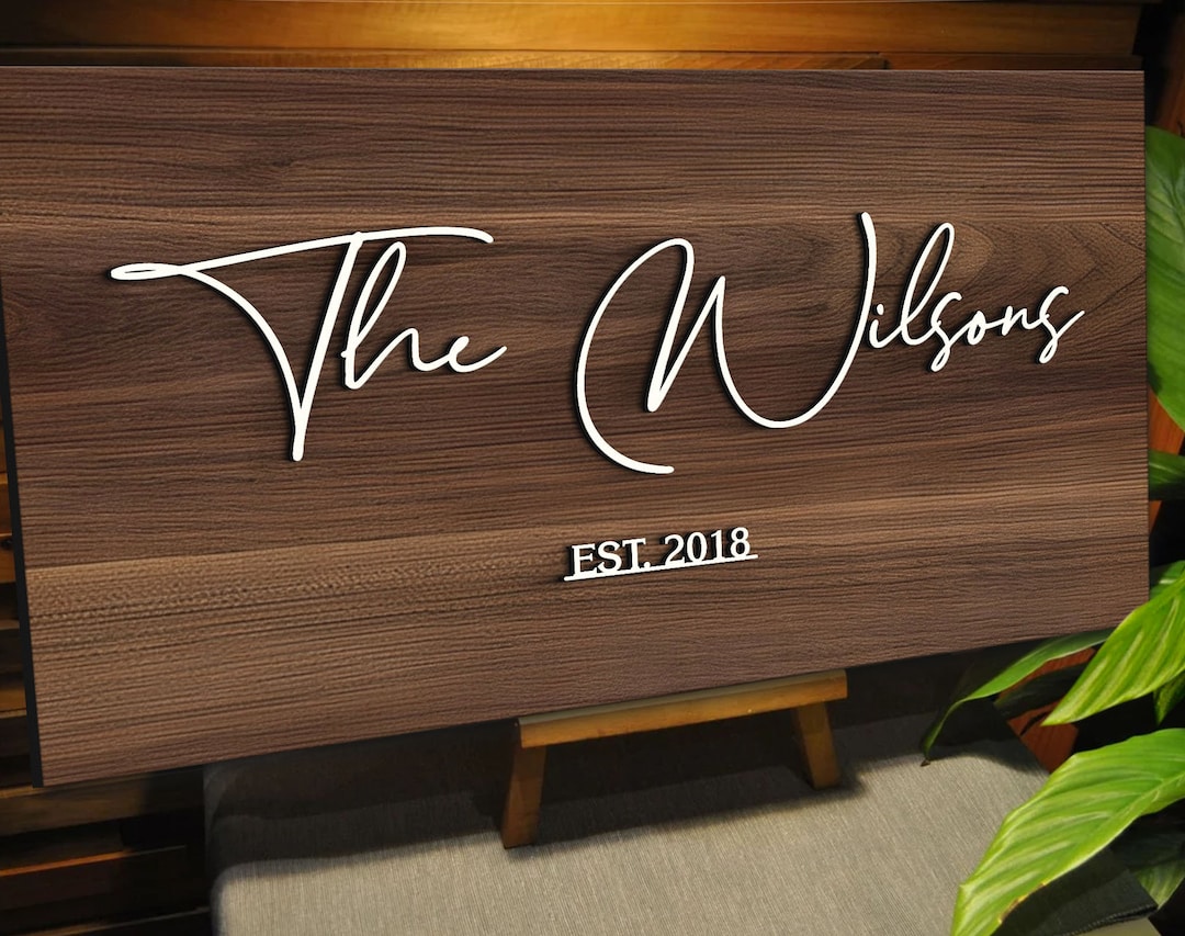 Custom Wood Sign, Personalized Family Name Sign, Wooden Last Name Sign ...