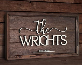 Personalized Oak Tree Family Name Sign, Custom Wood Sign, Last Name Sign, Wedding Gift, Home Decor, Anniversary Gift, Housewarming Gift