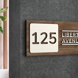 Personalized Wood House Number Sign, Custom Address Number Sign, Porch Address Plaque, Wedding Gift, Address Plaque Sign, Housewarming Gift