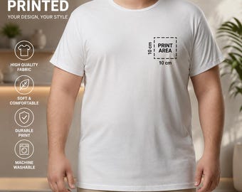 10 Pack Custom Logo Big & Tall T-Shirts | Personalized Cotton Tee | 2XL 3XL 4XL 5XL | Bulk Business Team Shirts