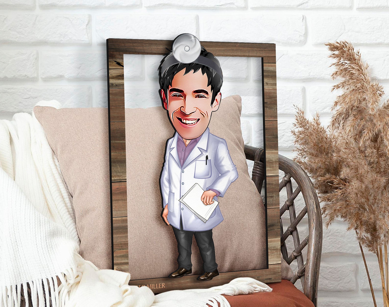 Personalized 3D Wooden Cartooned Doctor Wall Art Custom Etsy