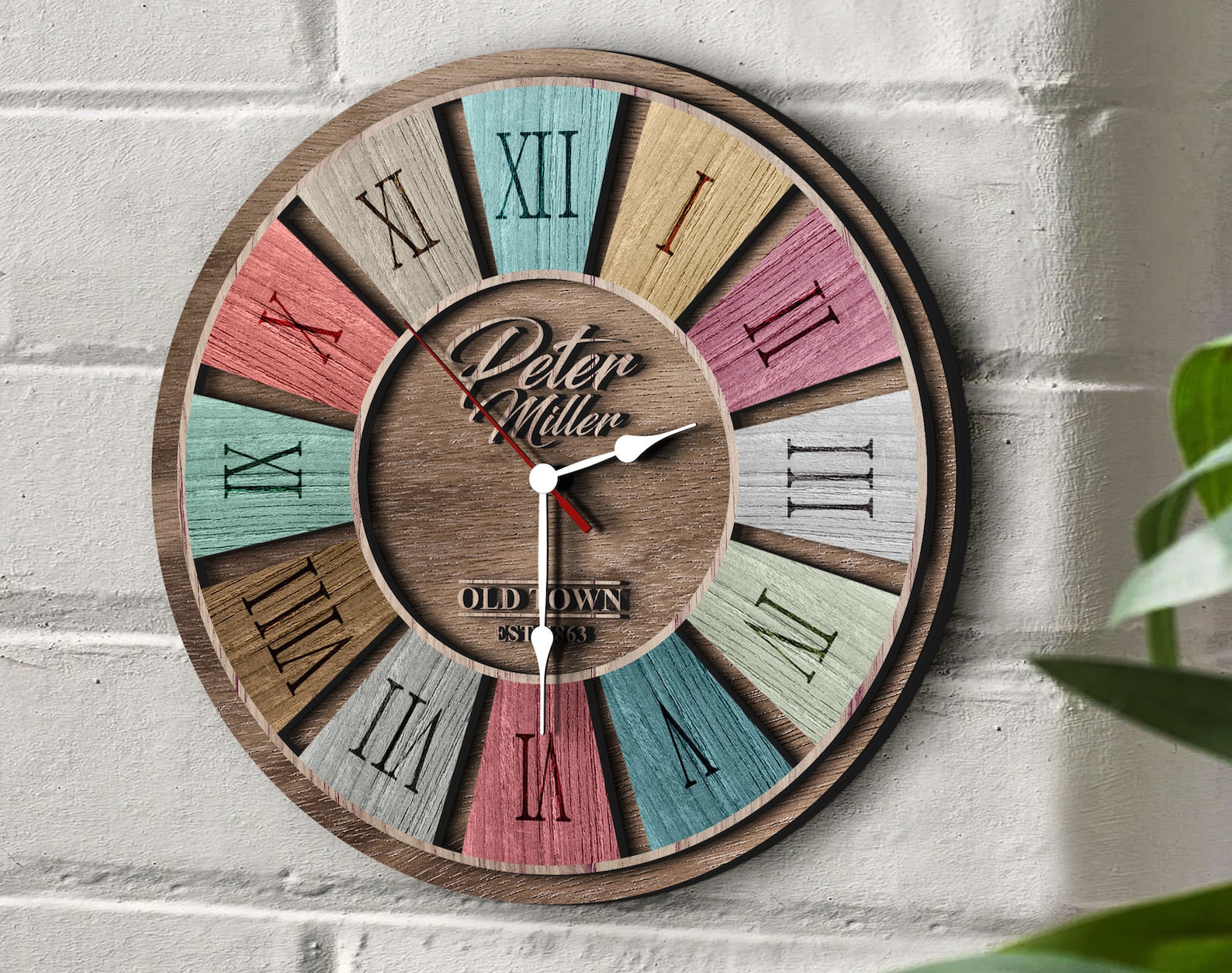 Personalized Big 3D Wooden Wall Clock, Oversized Clock, Custom Large ...