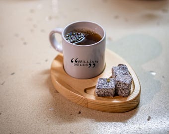 Personalized Espresso Cups And wooden coaster, Turkish Coffee Cup Set, Macchiato Cup, Porcelain Espresso Cup Set, Turkish Coffee Gift