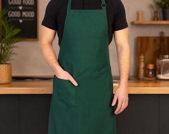 10 Pack Adjustable Kitchen Aprons with Pocket | Unisex Chef Aprons | Restaurant, Cafe & Barista Uniform | Multiple Colors