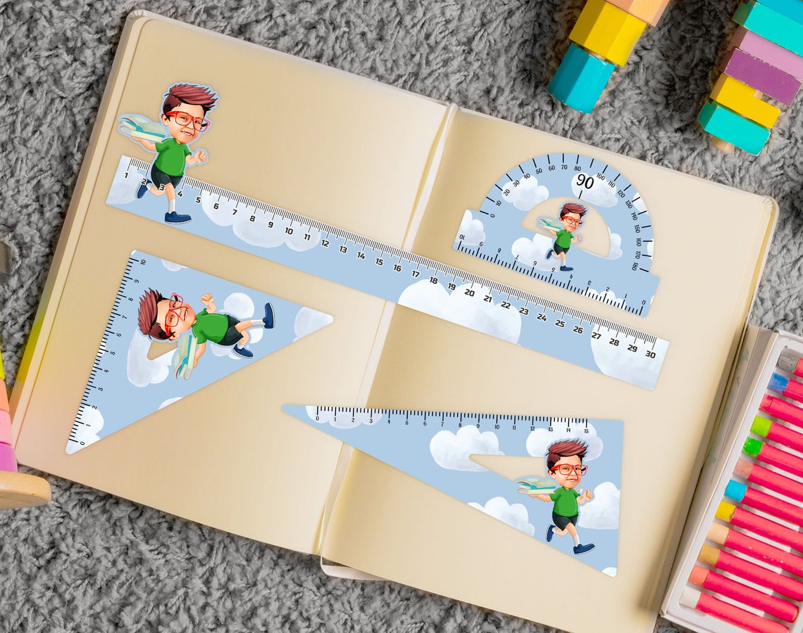 Personalized 4 Pcs Plexi School Ruler Set With Student - Etsy