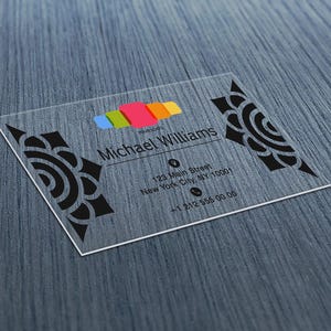 Biglietto da visita personalizzato in acrilico trasparente tagliato al laser, biglietto in acrilico trasparente personalizzato, biglietto personale, biglietto da visita con logo, biglietto tagliato al laser