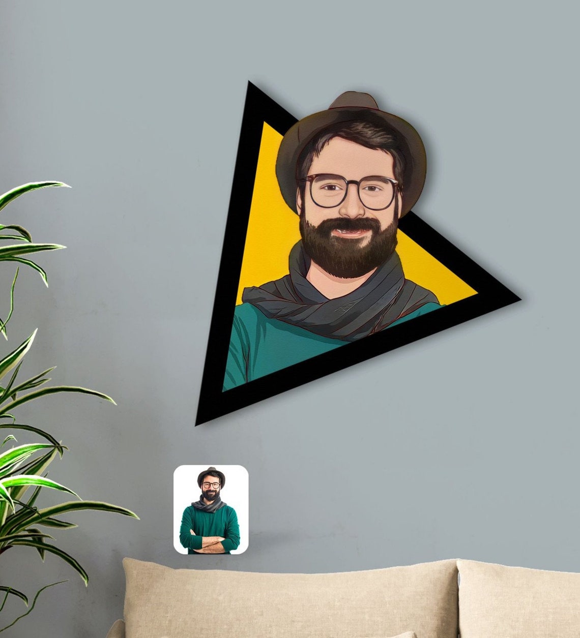 Personalized Cartoon Couple Wooden Wall Art Custom Cartoon Etsy