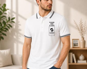 10 Pack Custom Logo White Polo Shirts | Premium Unisex Embroidered & Printed Polo Tees | Bulk Business Uniform | 95% Cotton