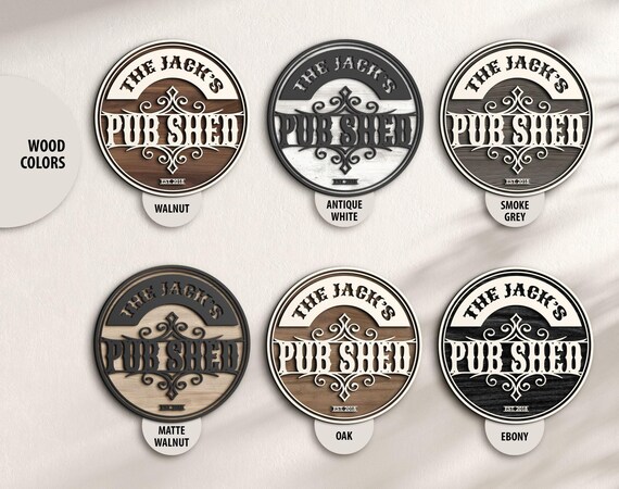 Personalised Circular Pub Shed Sign – High Gloss Acrylic, Wall Mounted Garden Or Home Bar Sign