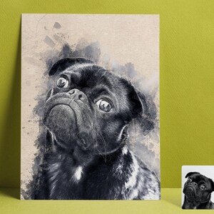 Personalized Digital Cartoon Pet Painting Portrait, Pet Portrait, Custom Illustration, Pet Gift, Custom Dijital Painting Drawing, Pet Friend