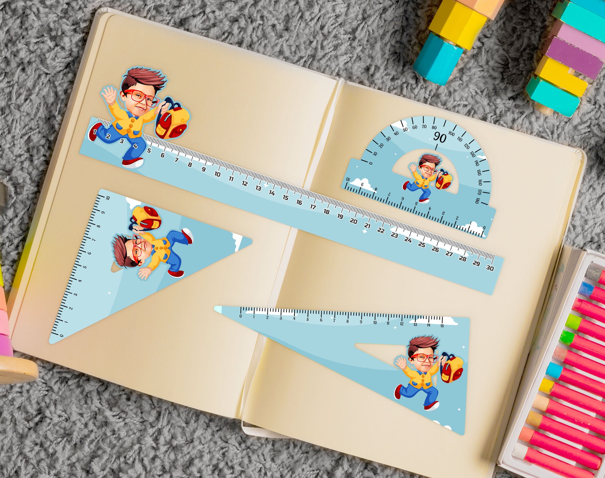 Personalized 4 Pcs Plexi School Ruler Set With Student - Etsy