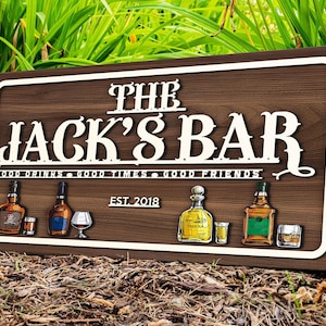 Placa de bar de madeira personalizada, placa de madeira personalizada, placa de madeira personalizada, caverna do homem, pub, decoração de bar, decoração de bar em casa, bar no porão, decoração de parede