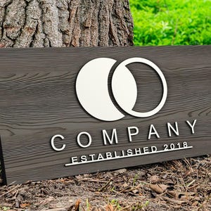 Personalisiertes Holz-Logo-Zeichen, Holzschild, benutzerdefiniertes Holz-Firmenschild, kommerzielle Beschilderung für Unternehmen, Shop-Logo-Schild, lasergeschnittenes Logo-Schild