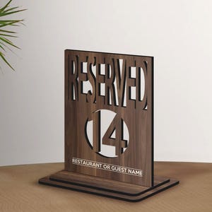 Placa de mesa reservada personalizada, placa de restaurante de madeira personalizada, decoração de restaurante, placa de madeira para café, bar, cafeteria, restaurante