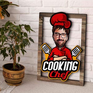Personalisierte 3D-Holzkiste, kariert, Chef, Wandkunst, Benutzerdefinierte Karikatur, Wohnkultur, Geburtstagsgeschenk, Weihnachtsgeschenk, Jubiläumsgeschenk