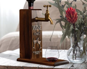 Personalisierte geprägte Name Holz Wein Spender, Wein, Wodka, Whisky, Spender, Whisky Brunnen, Getränkespender, Getränke Spender