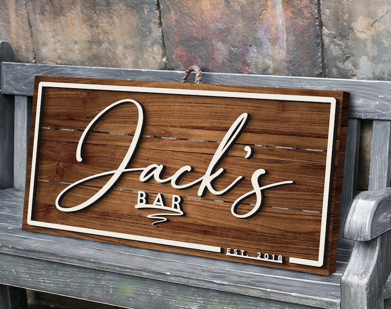 Custom Wooden Bar, Pub and Restaurant Sign, Personalized Man Cave Sign, Home Bar Sign, Pallet Sign, Bar Wall Decor, Welcome Sign, Bar Sign, Family Name Sign, Custom Wood Sign, Personalized Sign, Wall Decor,  wood sign, Name Sign, Bar Wall Hangings