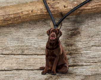 Personalized Photo Pet Friend Wooden Necklace, Custom Dog Portrait Necklace, Personalized Wood Necklace, Gift for Boyfriend,