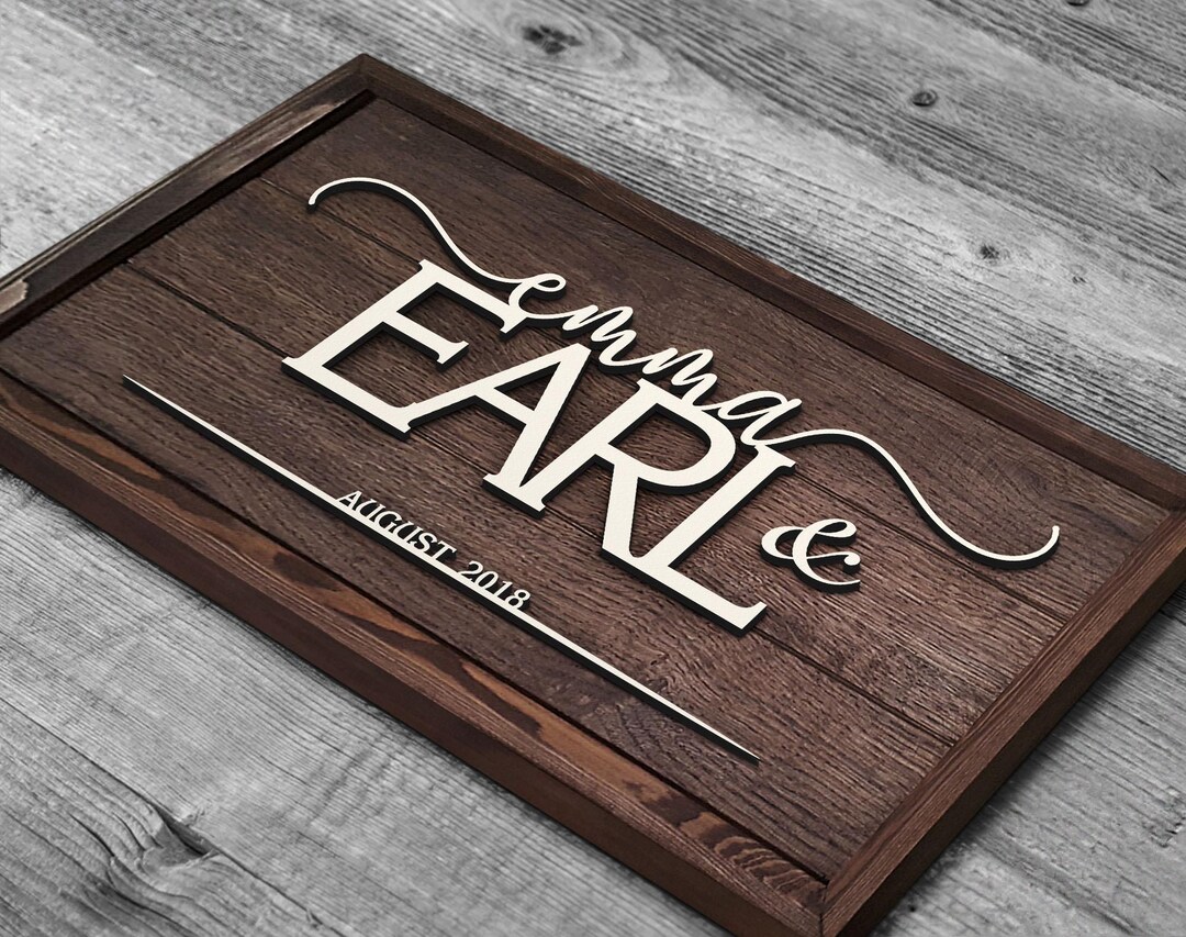 Personalized Oak Tree Name Sign, Custom Wood Family Name Sign, Last ...