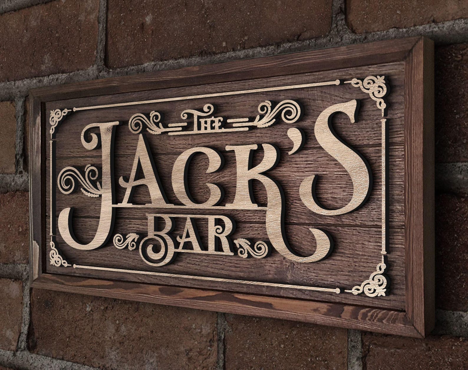 Bar Sign Handmade Personalized Handmade Oak Tree Bar Sign, Custom Wood Bar Sign, Bar and ...