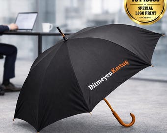 Custom Logo Umbrella Set of 10 – Promotional Cane Umbrella
