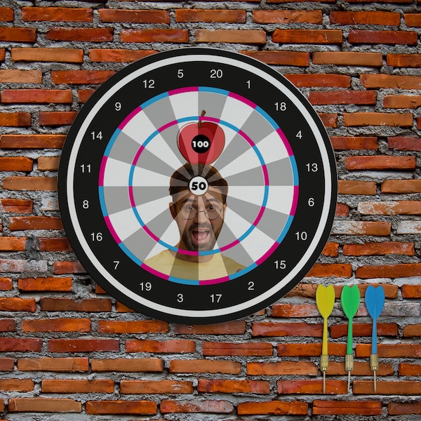 Personalisierte Apple Faces Dart Spiel 40cm Wanddekoration Geschenk Freund Geburtstag Dart Brett Geschenk