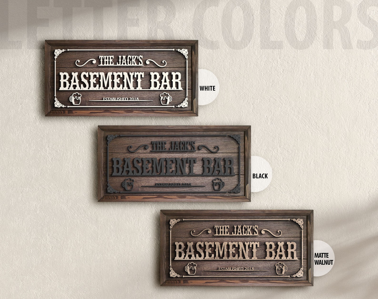 Personalized Handmade Oak Tree Bar Sign Custom Wood Bar Sign Etsy