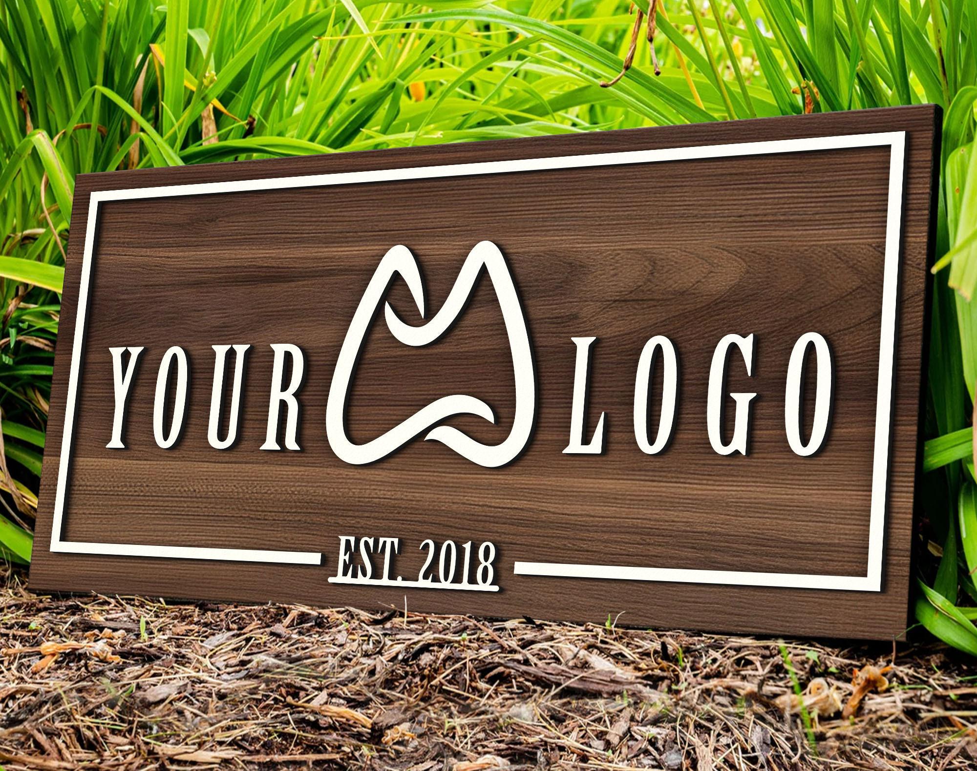 ♥ Buy Personalized Wooden Logo Sign, Wooden Sign, Custom Wood