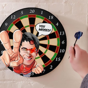 Jogo de dardos de entretenimento de desenho animado personalizado de 16 polegadas, decoração de parede, conjunto de jogos para casa, presente de aniversário de amigo, tabuleiro de dardos personalizado