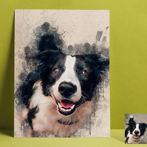 Personalized Digital Cartoon Pet Painting Portrait, Pet Portrait, Custom Illustration, Pet Gift, Custom Dijital Painting Drawing, Pet Friend