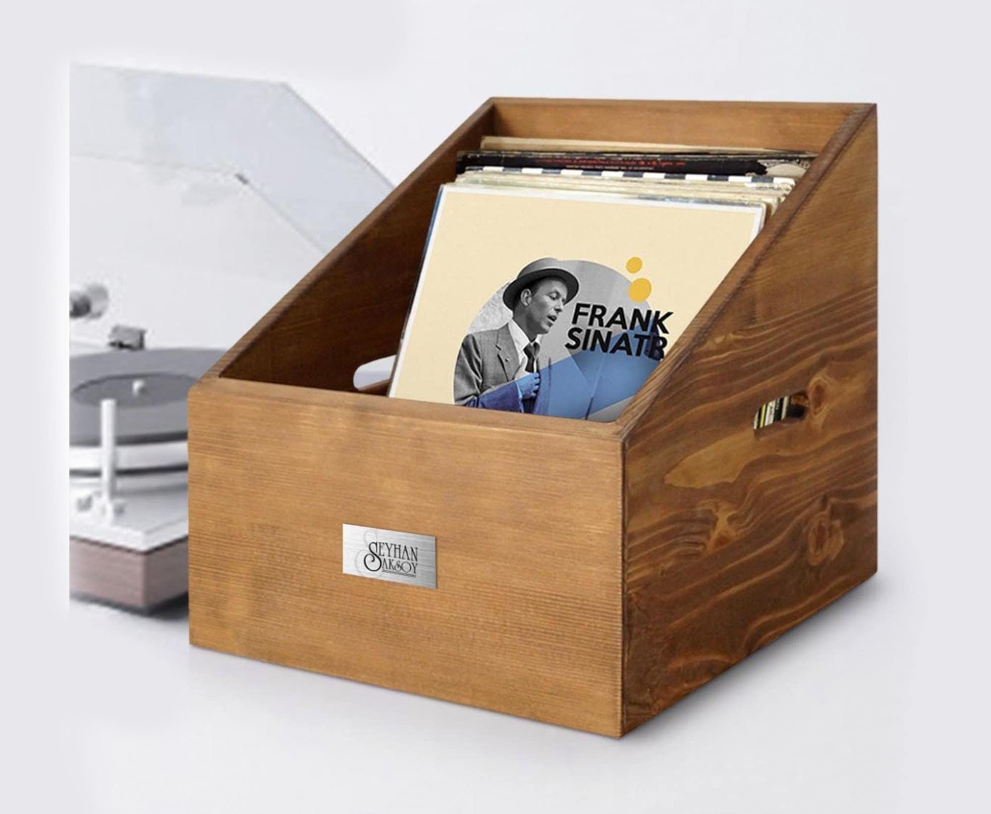 Custom Reclaimed Wood Record Storage Box rustic Vinyl Record