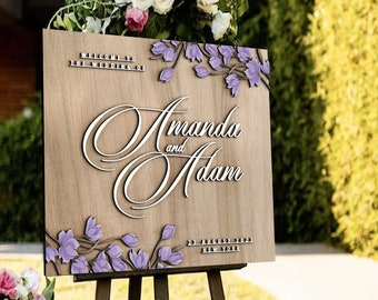 Personalised 3D Wood Welcome Wedding Sign, Rustic Welcome Sign, Wedding Poster, Wood Wedding Decor, Bridal Shower Welcome Sign, Wedding Gift