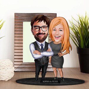 Spersonalizowany 3D Drewniany Kochanek z Karykatury - Figurka Pary Pamiątka, Niestandardowy Portret z Karykatury, Prezent Urodzinowy, Boże Narodzenie, Prezent Rocznicowy