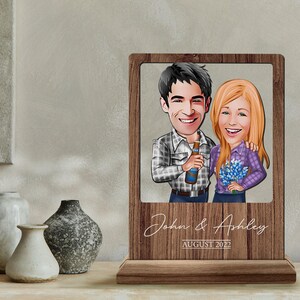 Personalisierte Holz handgemachte 3D Cartoon Named Liebhaber Paar Platte Schmuckstück, Benutzerdefinierte Cartoon Portrait, Valentinstag Geschenk, Wohnkultur, Holz Kunst