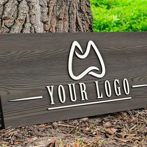 Personalized Wooden Logo Sign, Wooden Sign,  Custom Wood Company Sign, Business Commerical Signage, Shop Logo Sign, Laser Cut Logo Sign