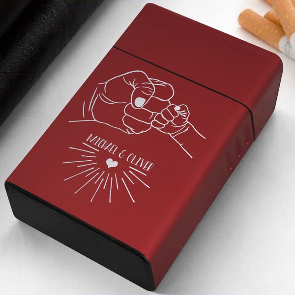 Personalized Laser Engraving Cigarette Holder, Cigarette Case Gift for Smoker, Custom Cigarette Box, Metal Cigarette Case, Gift for Dad