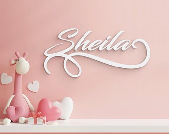 Personalizado Nombre del bebé Signo Nombre de madera Signo Regalo bebé Decoración guardería Baby Shower Regalo Corte láser Nombre de madera Signo