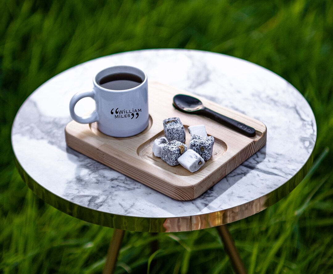 Personalized Espresso Cups and Wooden Coaster Turkish Coffee Etsy