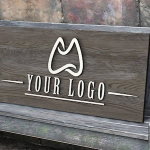 Personalized Wooden Logo Sign, Wooden Sign, Custom Wood Office Sign, Business Commerical Signage, Shop Logo Sign