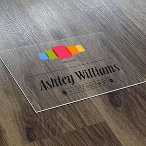 Carte de visite personnalisée en acrylique transparent découpée au laser, Carte personnalisée en acrylique transparent, Carte personnelle, Carte de visite avec logo, Carte découpée au laser