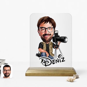 Personalized Professional Photographer / Radio Programmer / Radiologist / Rally Racer / Painter / Announcer / Cartoon Wooden Stand Frame