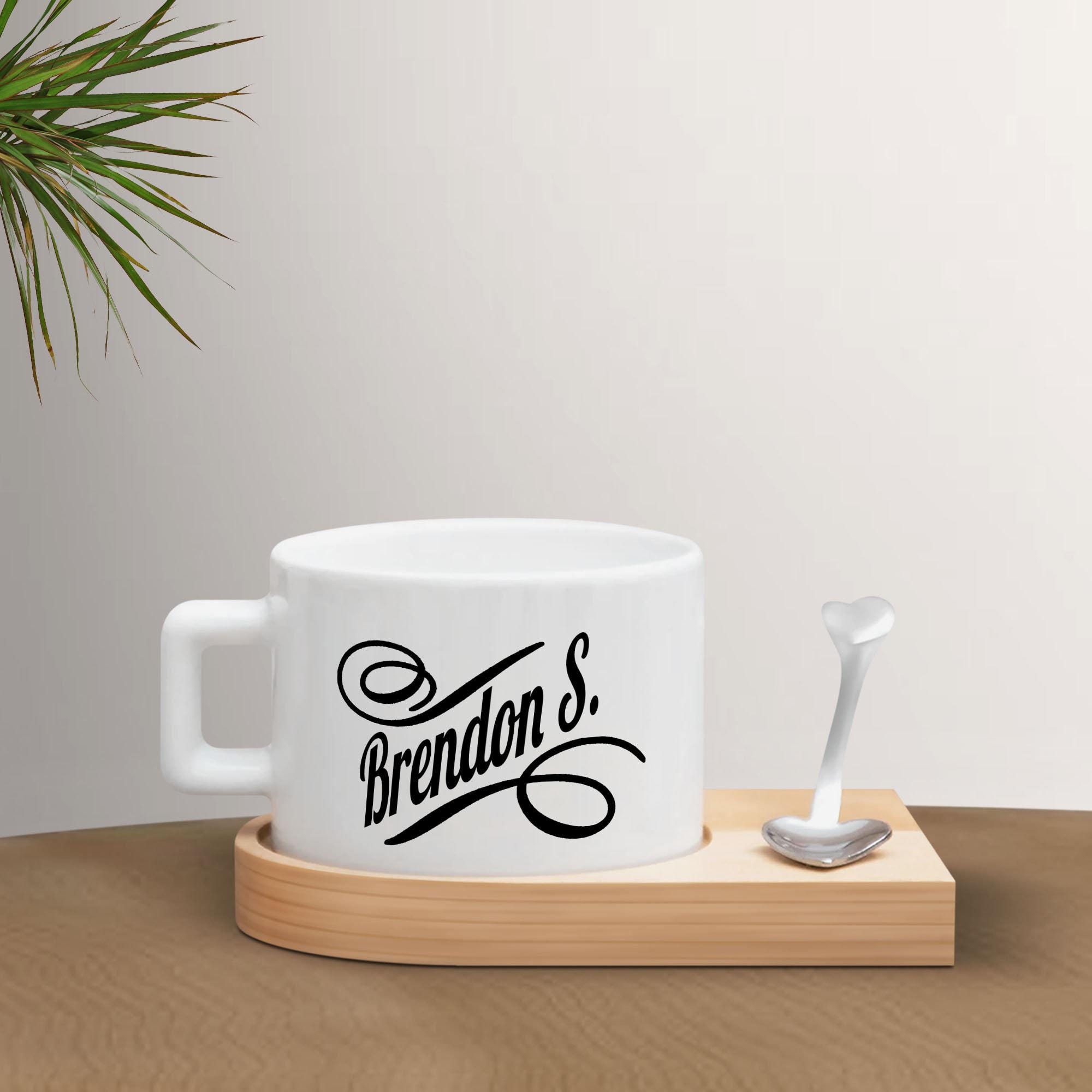 ARCA, Set di 2 Tazze da Caffè con Piattino in Porcellana, per 2 Persone, con Decorazione Natalizia Christmas Land, Resistenti e Durature, Ideali per la Tavola, Idea Regalo di Natale, 6x9 cm