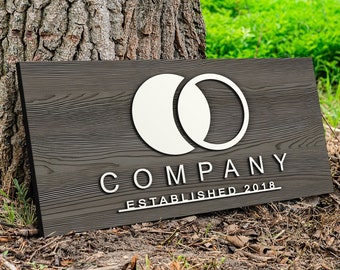 Personalized Wooden Logo Sign, Wooden Sign,  Custom Wood Company Sign, Business Commerical Signage, Shop Logo Sign, Laser Cut Logo Sign