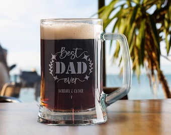 Personalized Laser Engraving Beer Glass for Your Dad, Custom Pint Glass, Custom Beer Mug, Home Bar, Beer Cup, Gift for Him, Gift for Dad