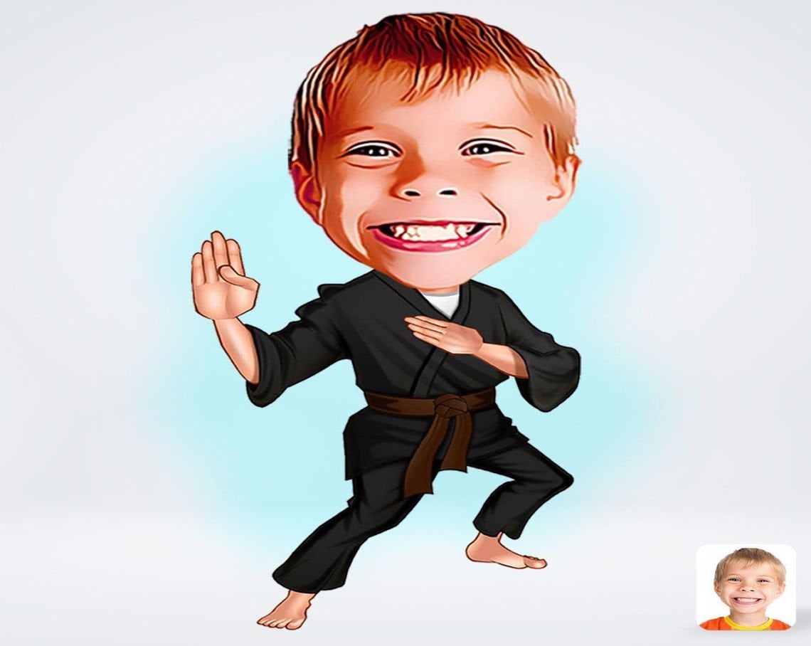 Personalized Karate Kid Drawing / Karate Kid Cartoon Drawing / - Etsy Personalized Karate Kid Drawing / Karate Kid Cartoon Drawing / - Etsy