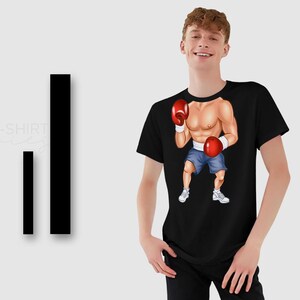 T-shirts met cartoon bokservechter, T-shirt op maat, trendy T-shirt, cadeau vriendje, cadeau vriendin, stijlvol cadeau, verjaardagscadeau