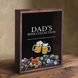 Personalized Beer Caps Collector, Beer or Wine Lover, Gift For Him and Her, Custom Beer Cap and Wine Cork Holder Box, Man Cave Wall Decor