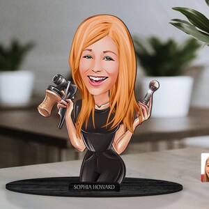Spersonalizowana drewniana figurka eksperta od urody 3D z kreskówek, spersonalizowany portret z kreskówek, prezent urodzinowy, prezent świąteczny, prezent dla niej