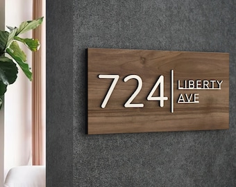 Personalisierte Holz Hausnummer Zeichen, benutzerdefinierte Adresse Nummer Zeichen, Veranda Adresse Schild, Hochzeitsgeschenk, Adresse Plaque Zeichen, Housewarming Geschenk